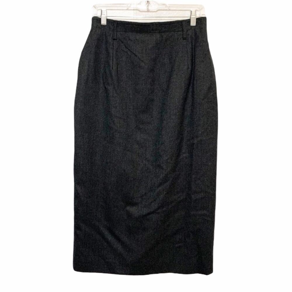 Vintage 80’s Talbots 100% Wool Grey Pencil Skirt Size 10